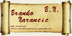 Branko Narančić vizit kartica